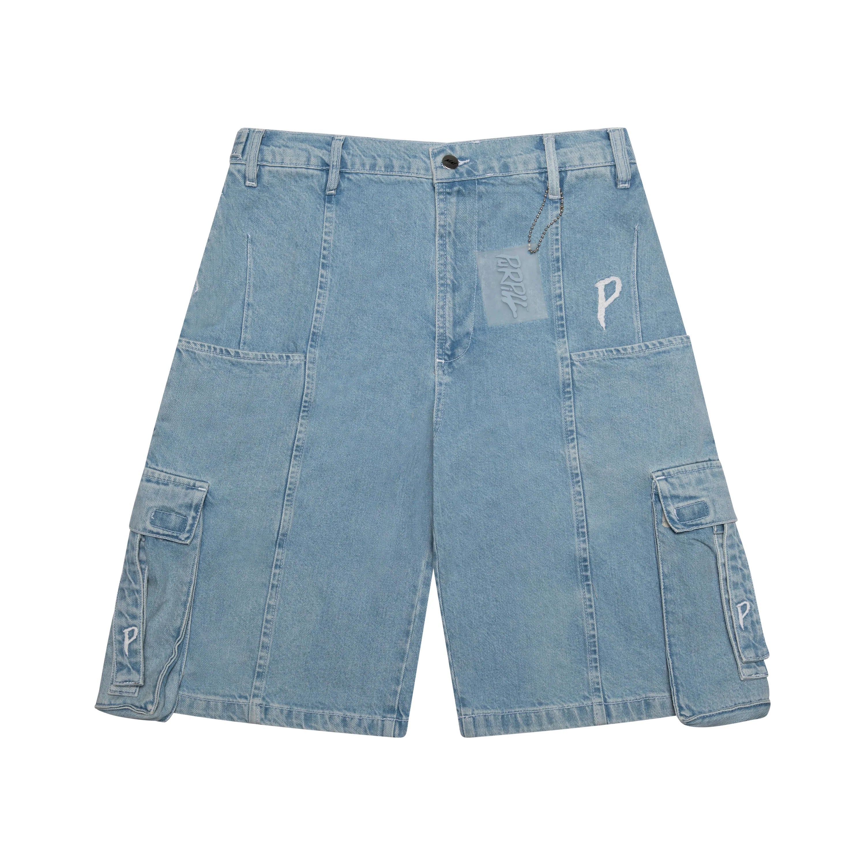 PURPILL DENIM CARGO SHORTS SKY BLUE