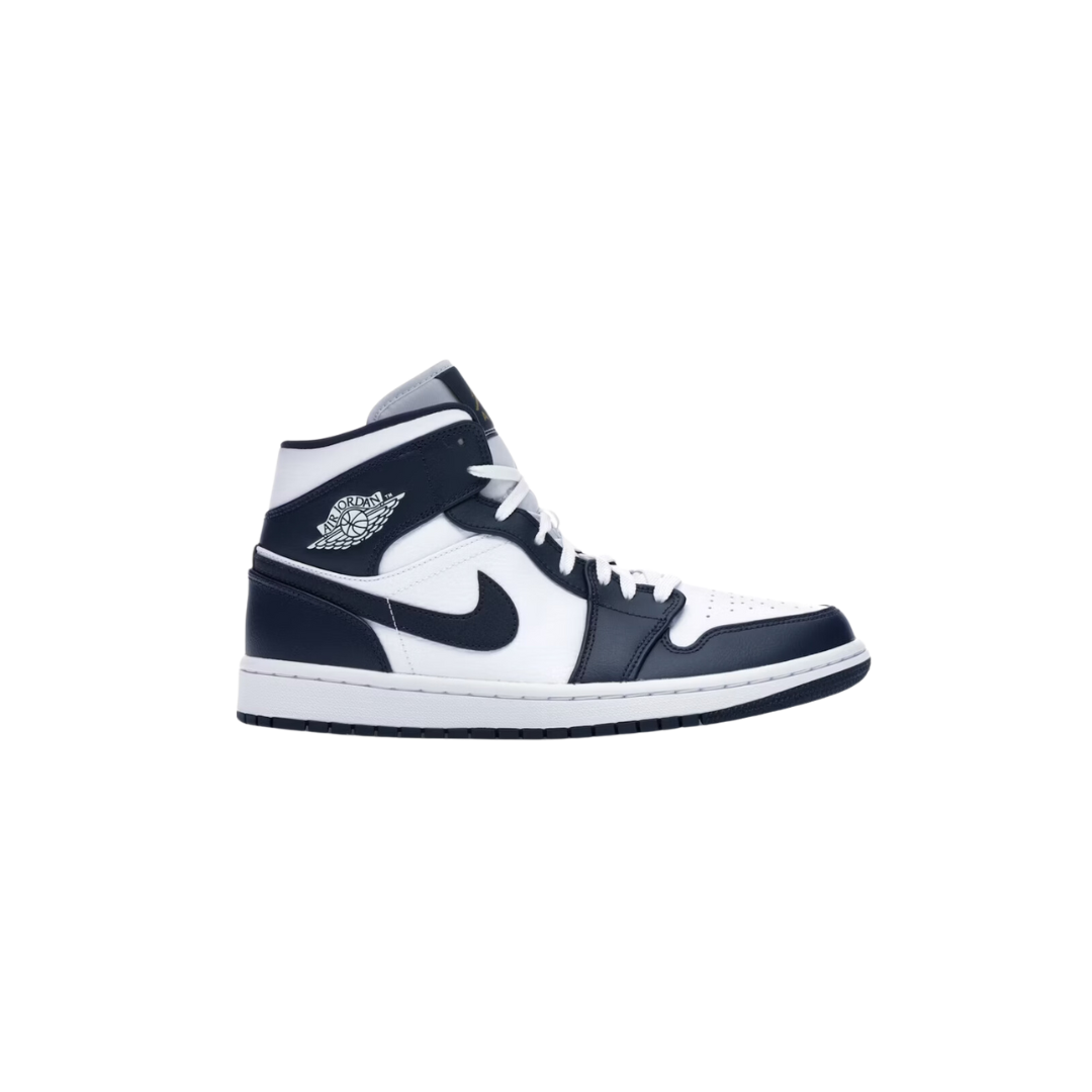 JORDAN 1 MID WHITE METALLIC GOLD OBSIDIAN