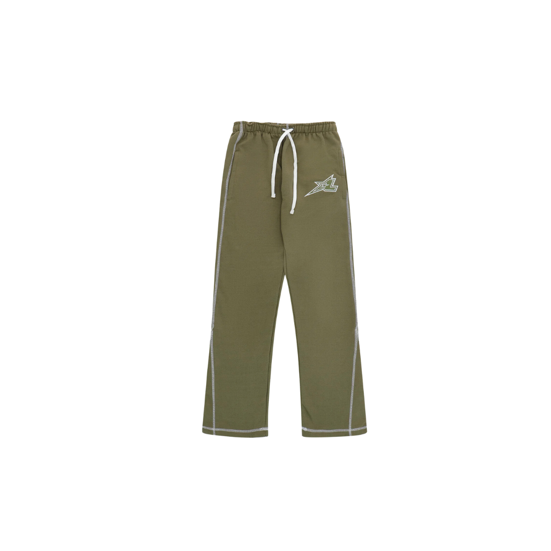LUKAMACHAIN STARLINE GREEN FLARED JOGGER