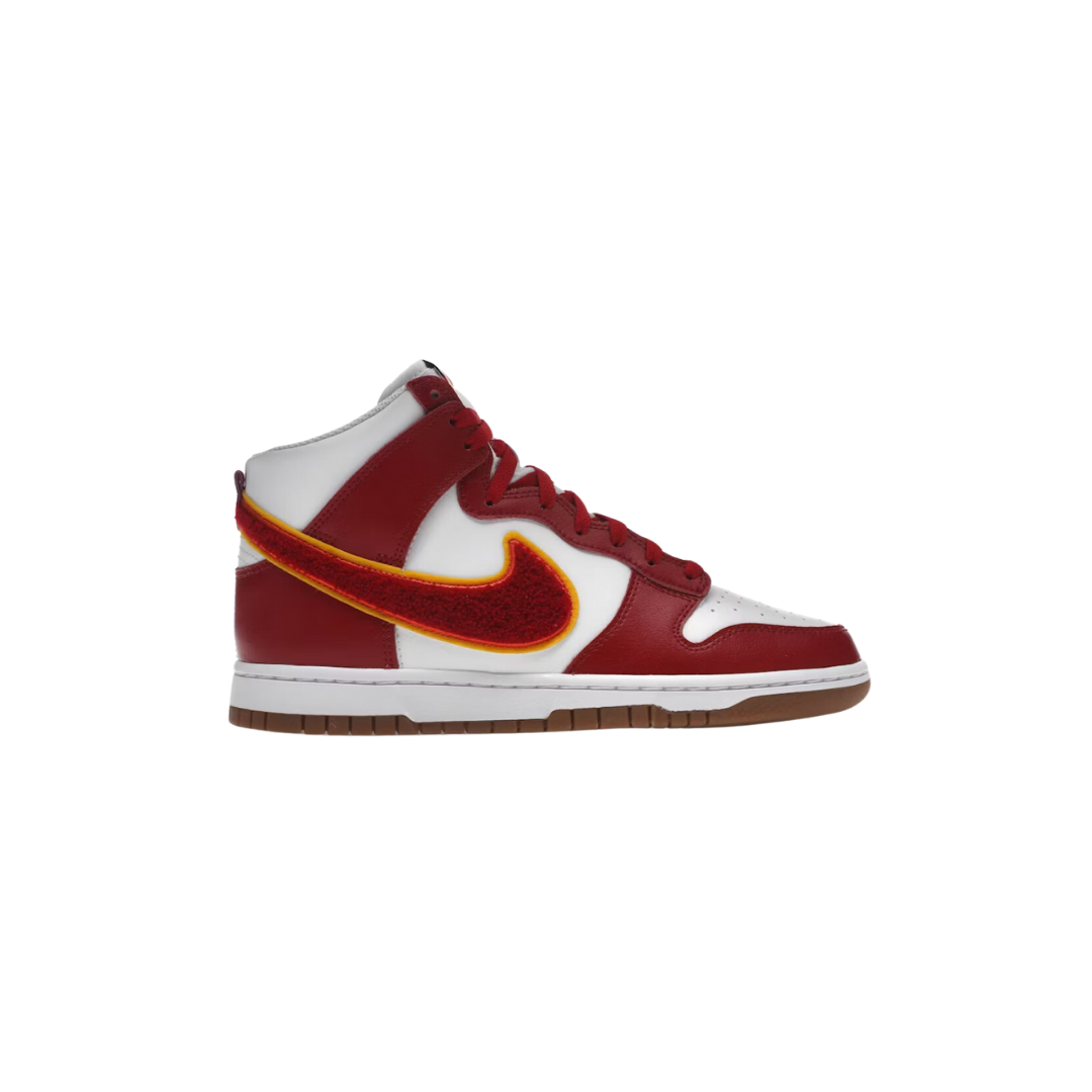 NIKE DUNK HIGH CHENILLE SWOOSH WHITE GYM RED