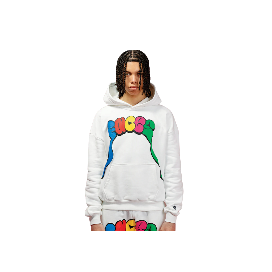 FACES PAINT TRAIL HOODIE WHITE