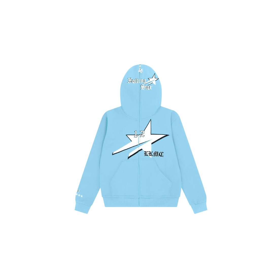 LUKAMACHAIN STARBOY BLUE FULL ZIP HOODIE