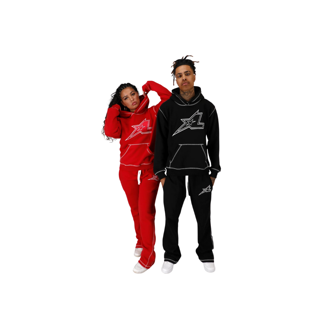 LUKAMACHAIN STARLINE RED HOODIE