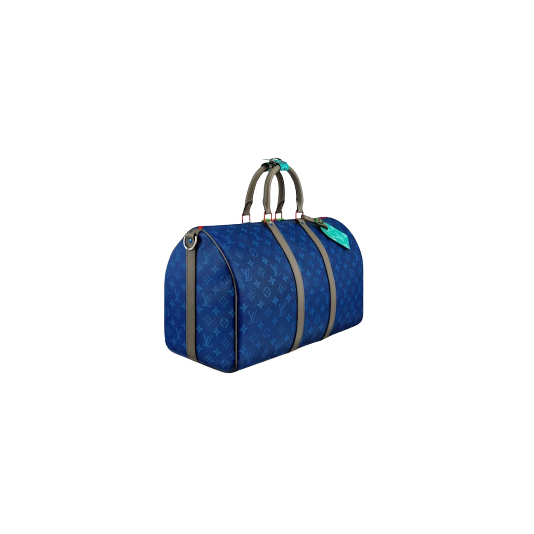 KEEPALL BANDOULIERE MONOGRAM OUTDOOR 45 PACIFIC BLUE