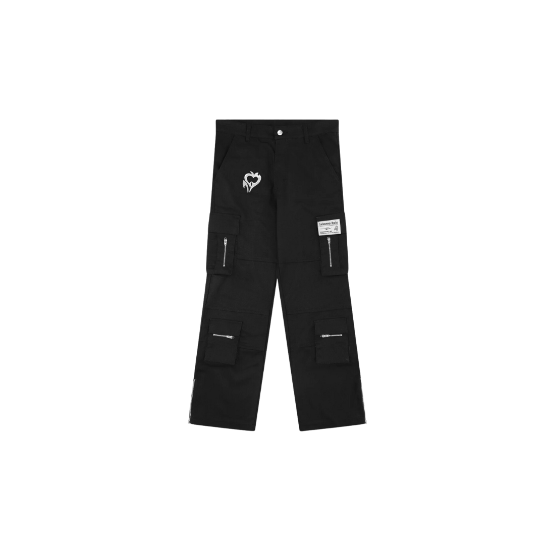 LUKAMACHAIN CHROME CARGO PANTS BLACK