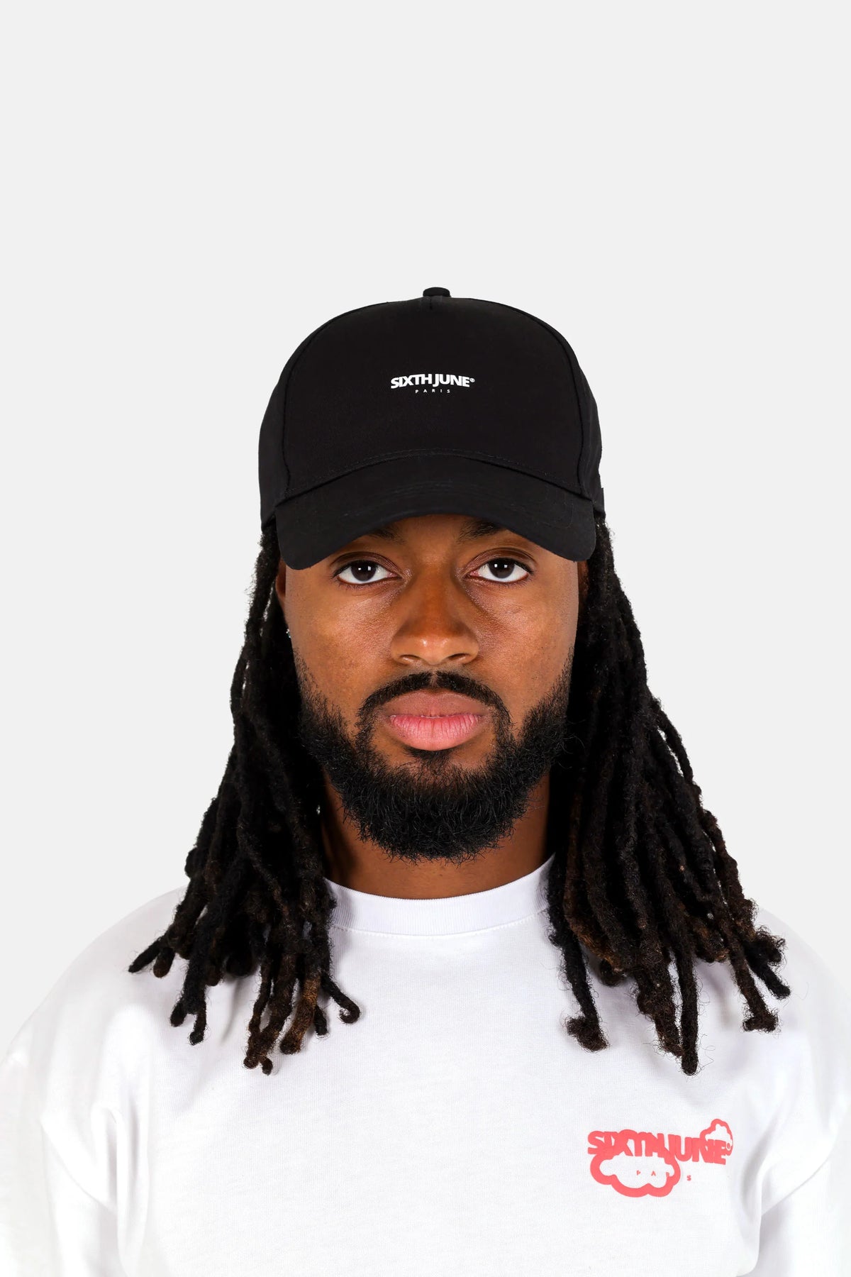 SIXTH JUNE HEART PRINTED CAP BLACK