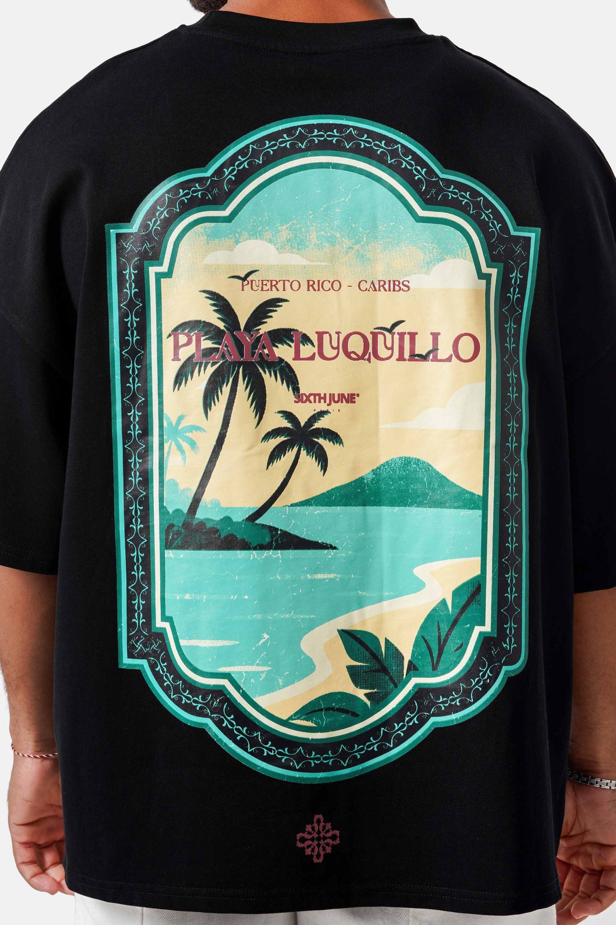 SIXTH JUNE PLAYA LUQUILLO PRINTED S/S T-SHIRT BLACK