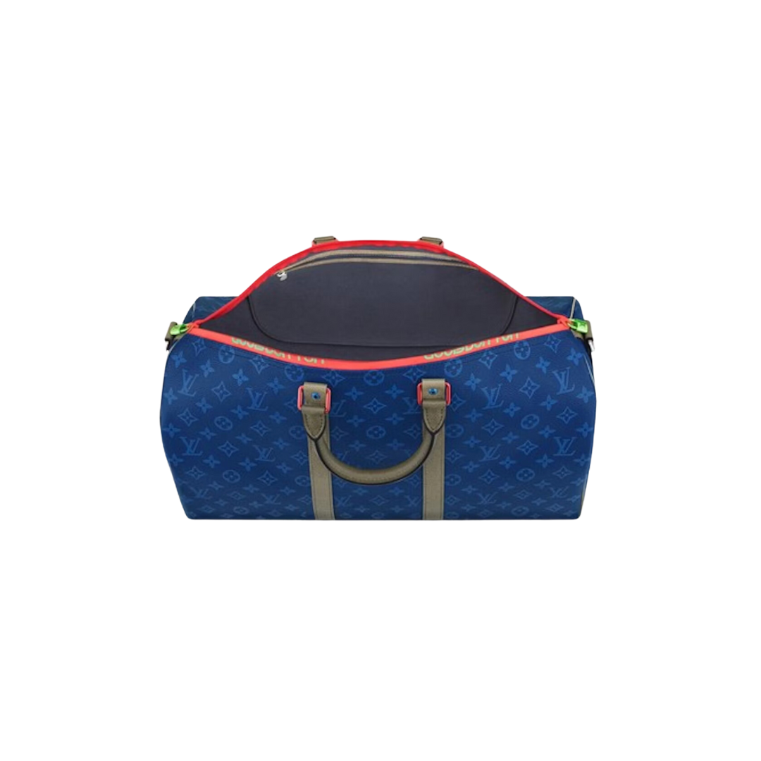 KEEPALL BANDOULIERE MONOGRAM OUTDOOR 45 PACIFIC BLUE