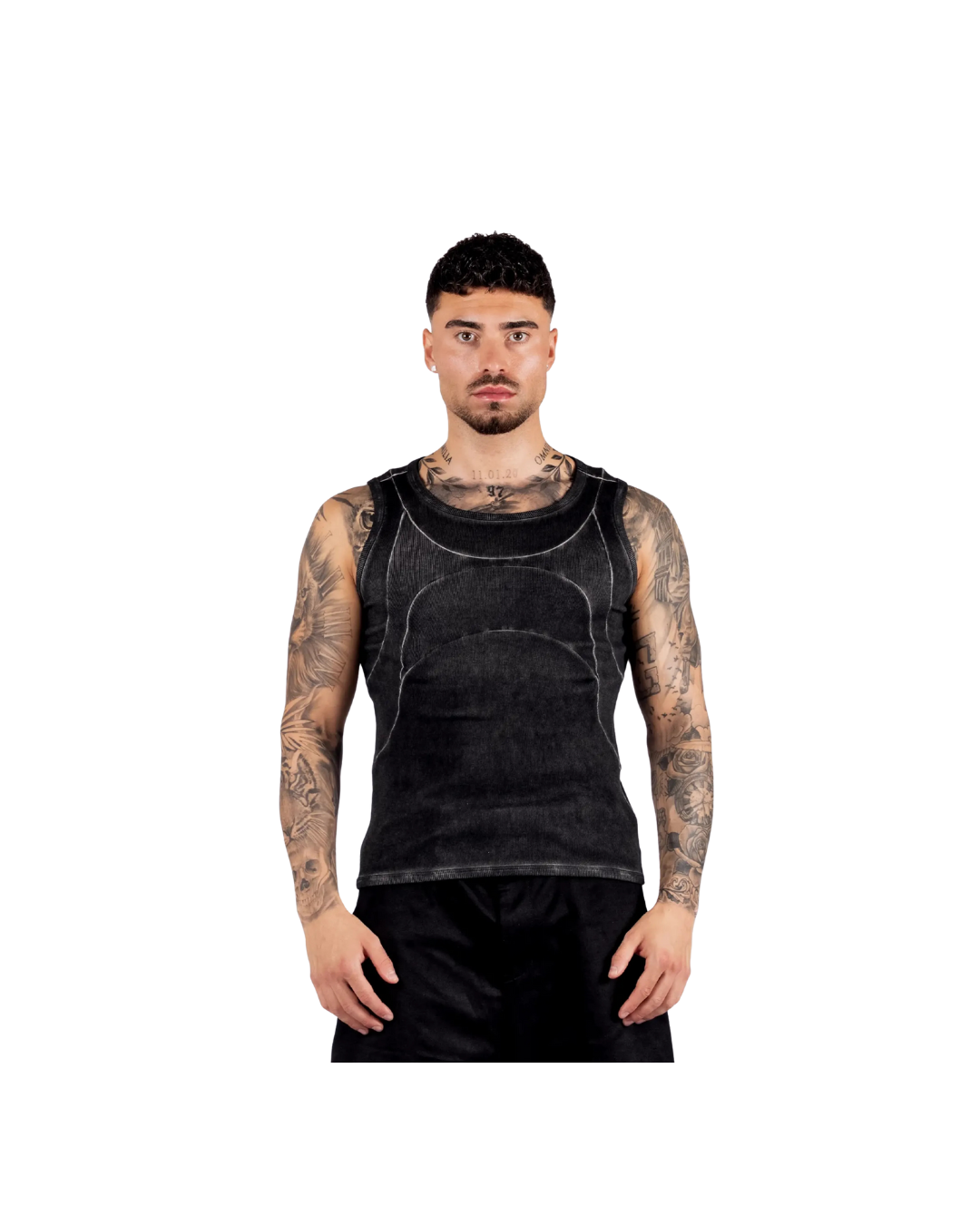 NEVERLOSEFACE ETNA VINTAGE TANKTOP BLACK