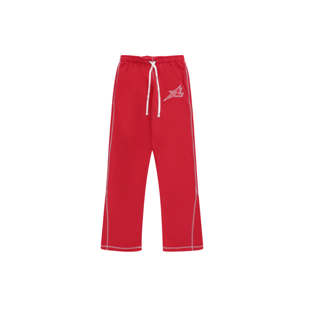 LUKAMACHAIN STARLINE RED FLARED JOGGER