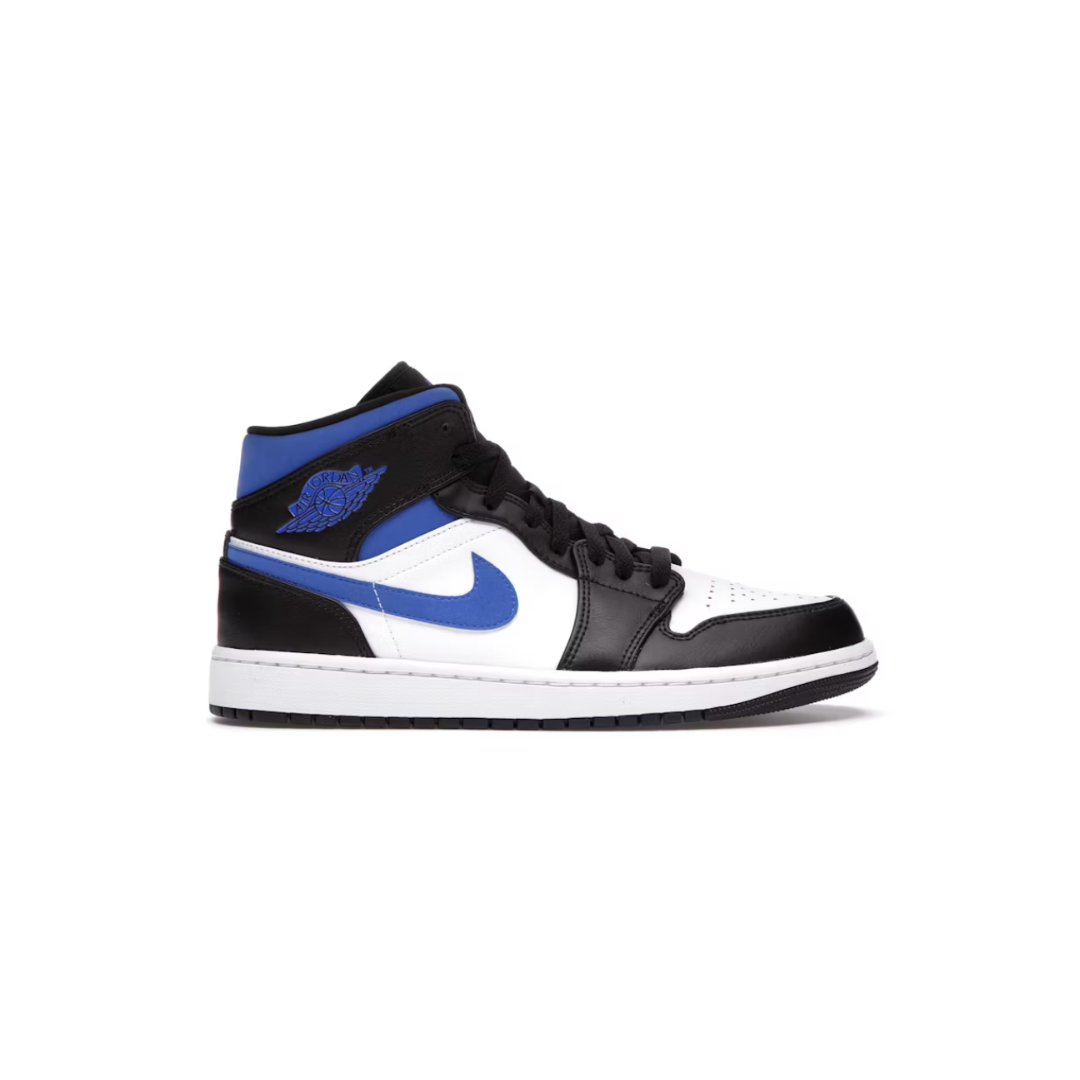JORDAN 1 MID WHITE BLACK RACER BLUE