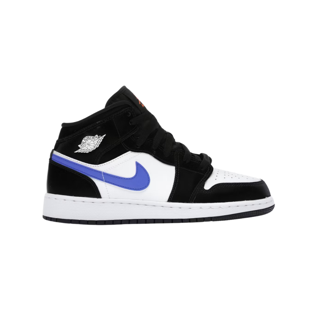 JORDAN 1 MID BLACK RACER BLUE WHITE