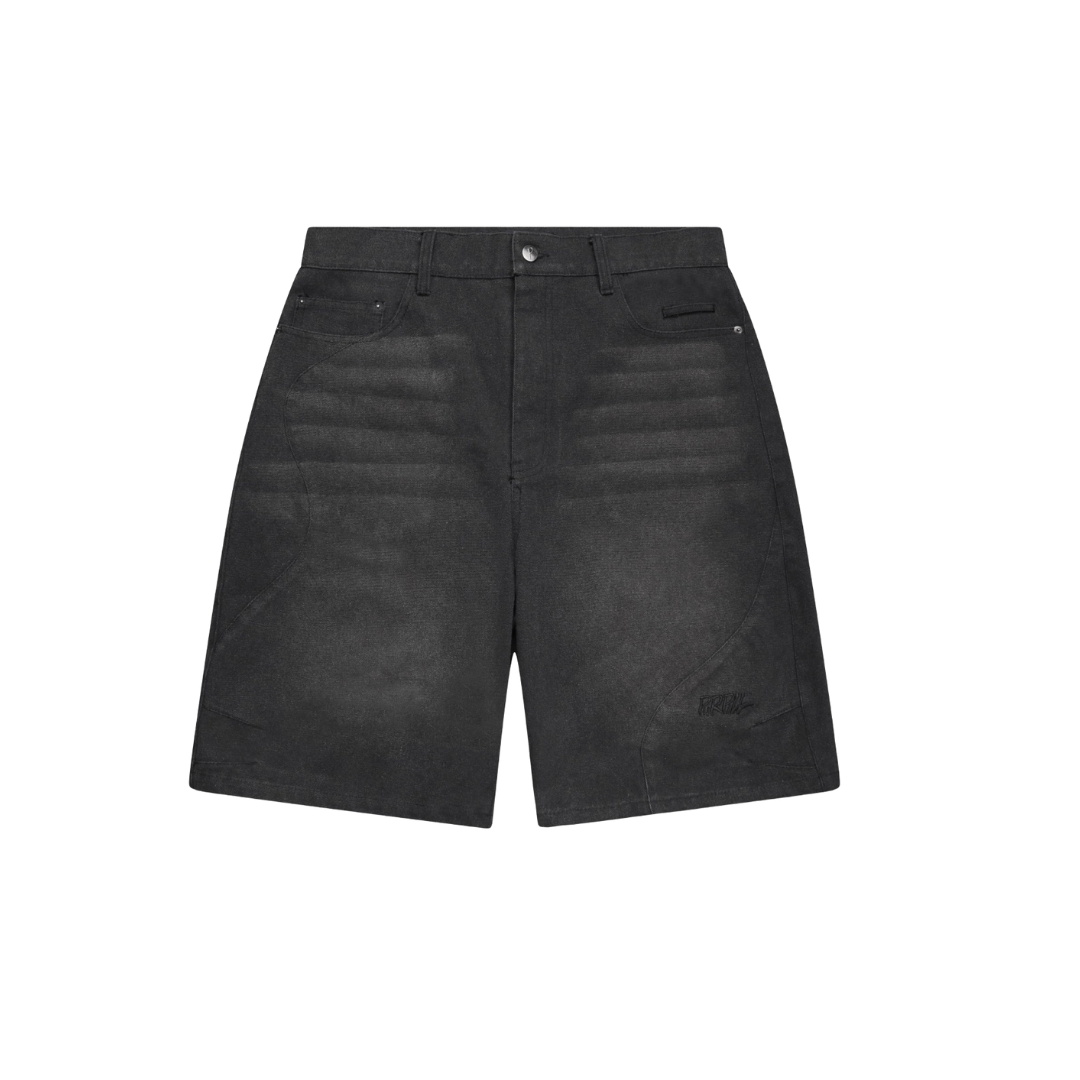 PURPILL WAVECUT DENIM SHORTS STONE