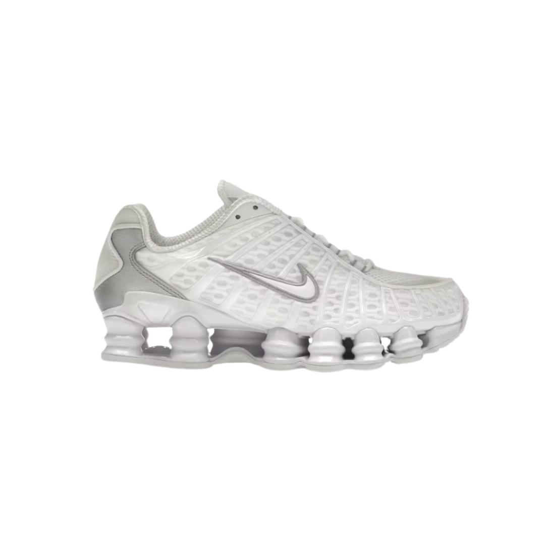 NIKE SHOX TL WHITE METALLIC SILVER MAX ORANGE