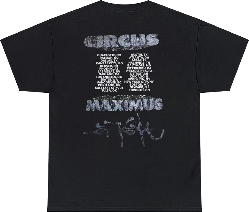 TRAVIS SCOTT UTOPIA CIRCUS MAXIMUS TOUR TEE 3 BLACK