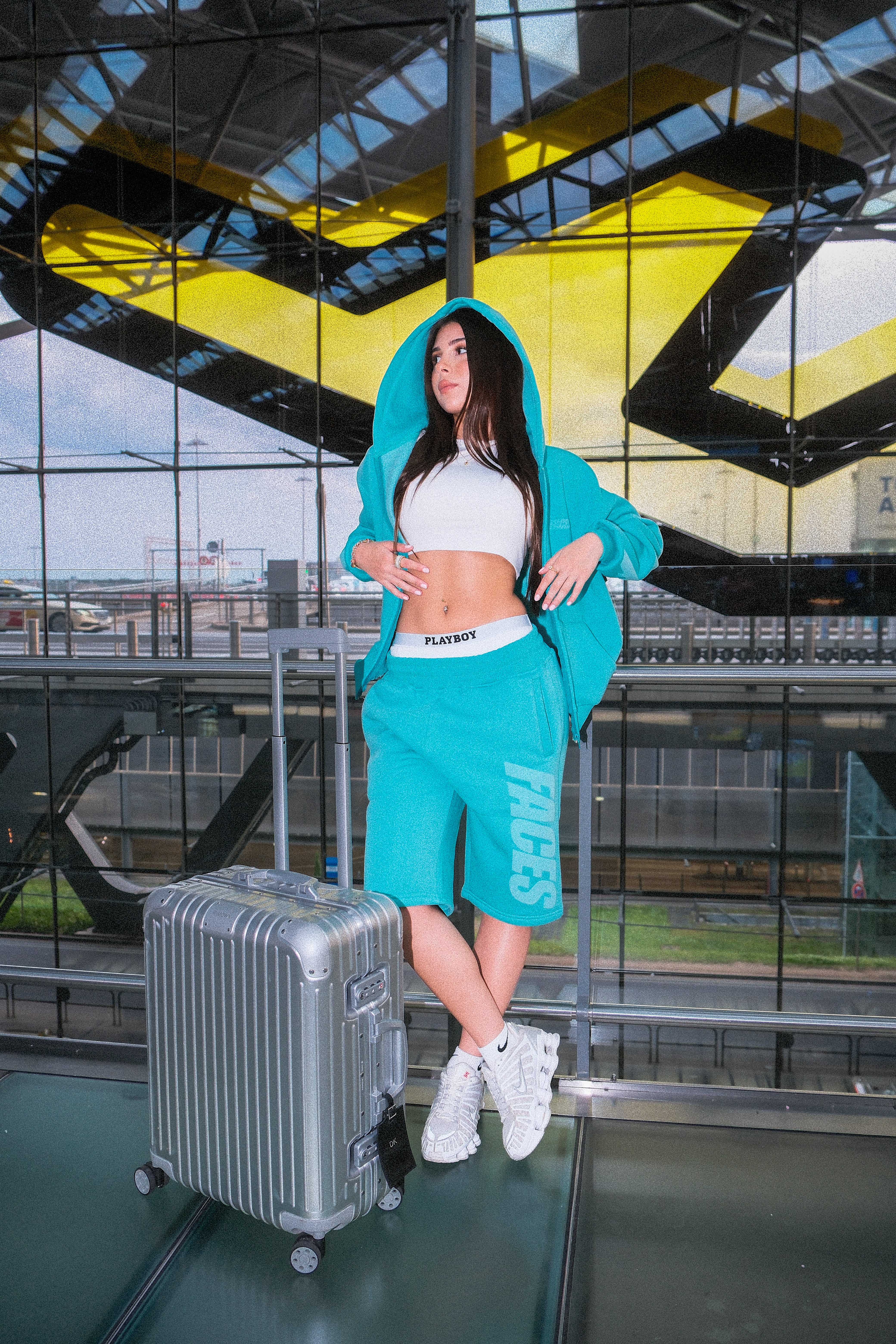 FACES CLOUDED ZIPPER TIFFANY BLUE