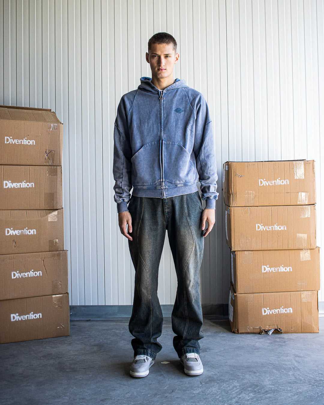 DIVENTION Trinity Zip-Washed Indigo