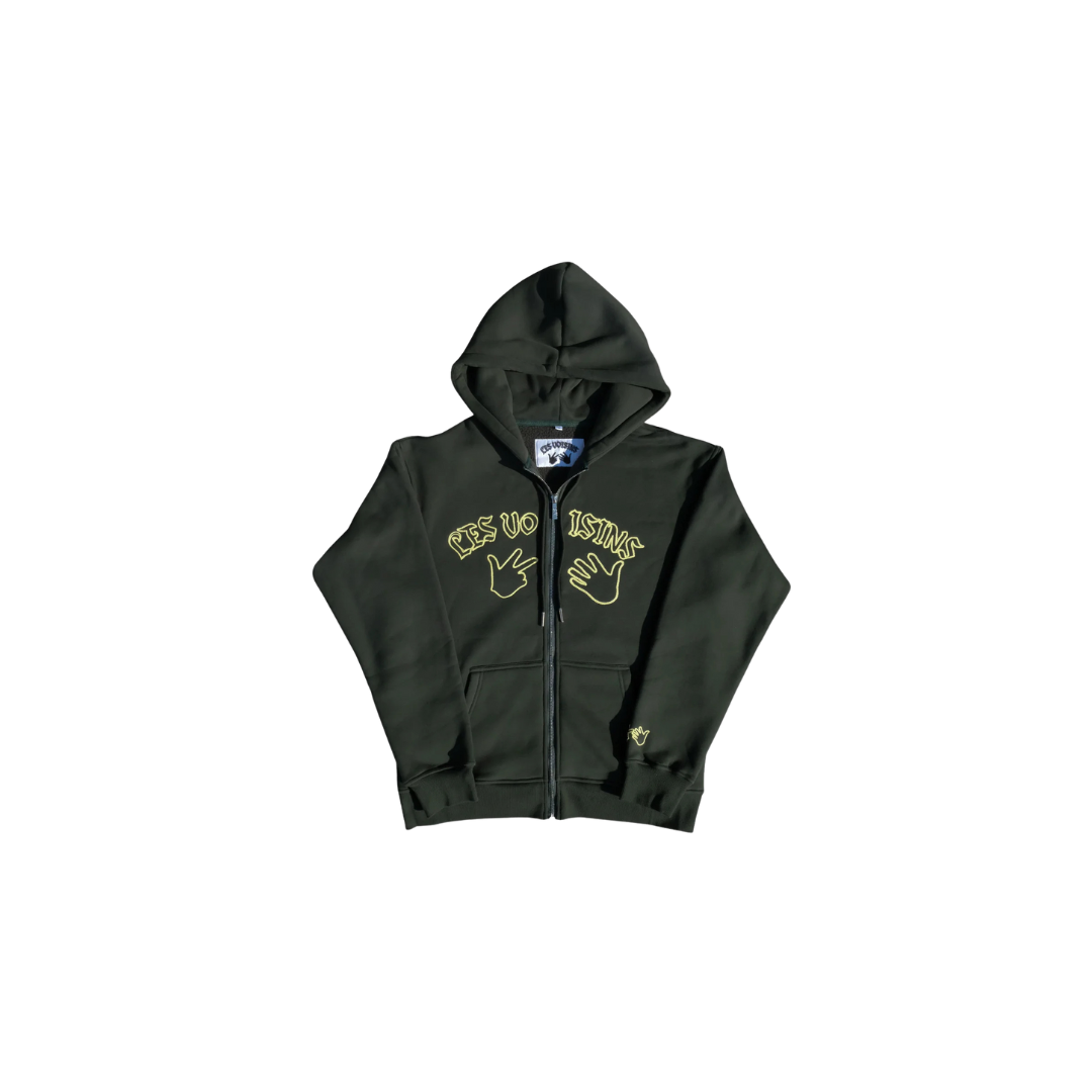 LES VOISINS SWEATJACKET GREEN/YELLOW