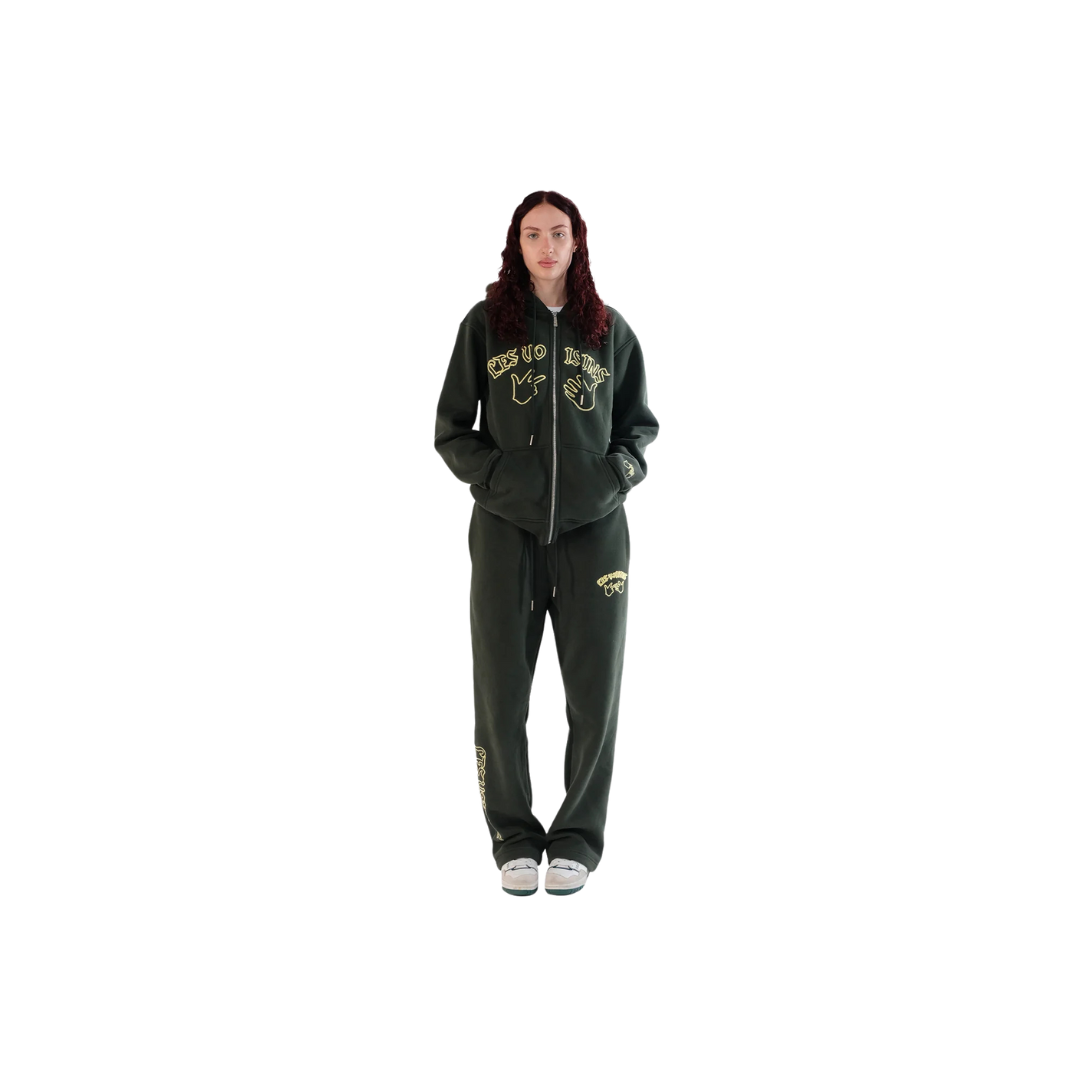 LES VOISINS SWEATJACKET GREEN/YELLOW
