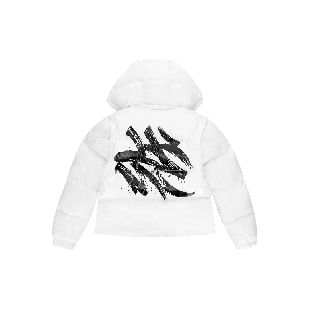 LUKAMACHAIN PUFFER JACKET WHITE GRAFFITI