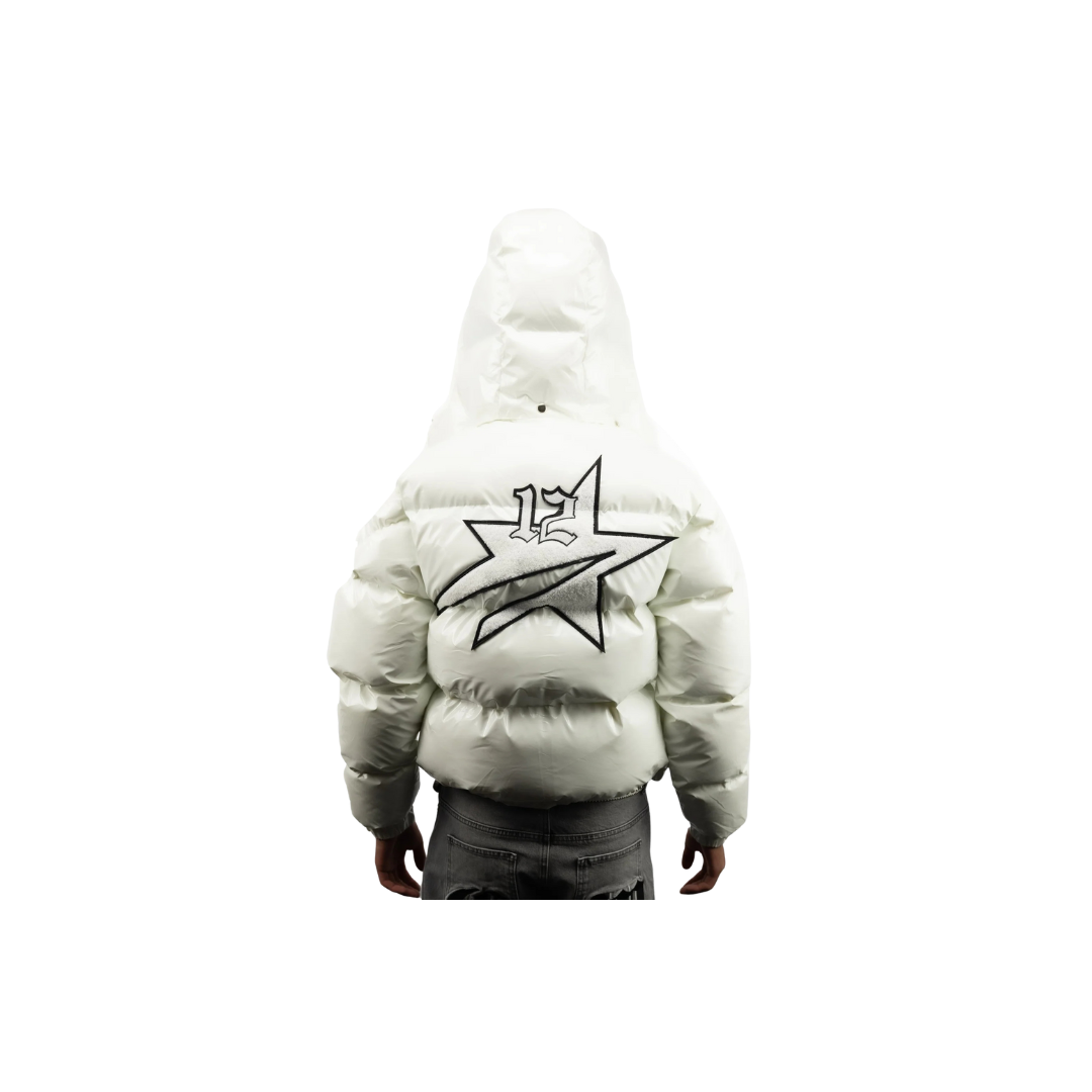LUKAMACHAIN PUFFER JACKET WHITE LOGO