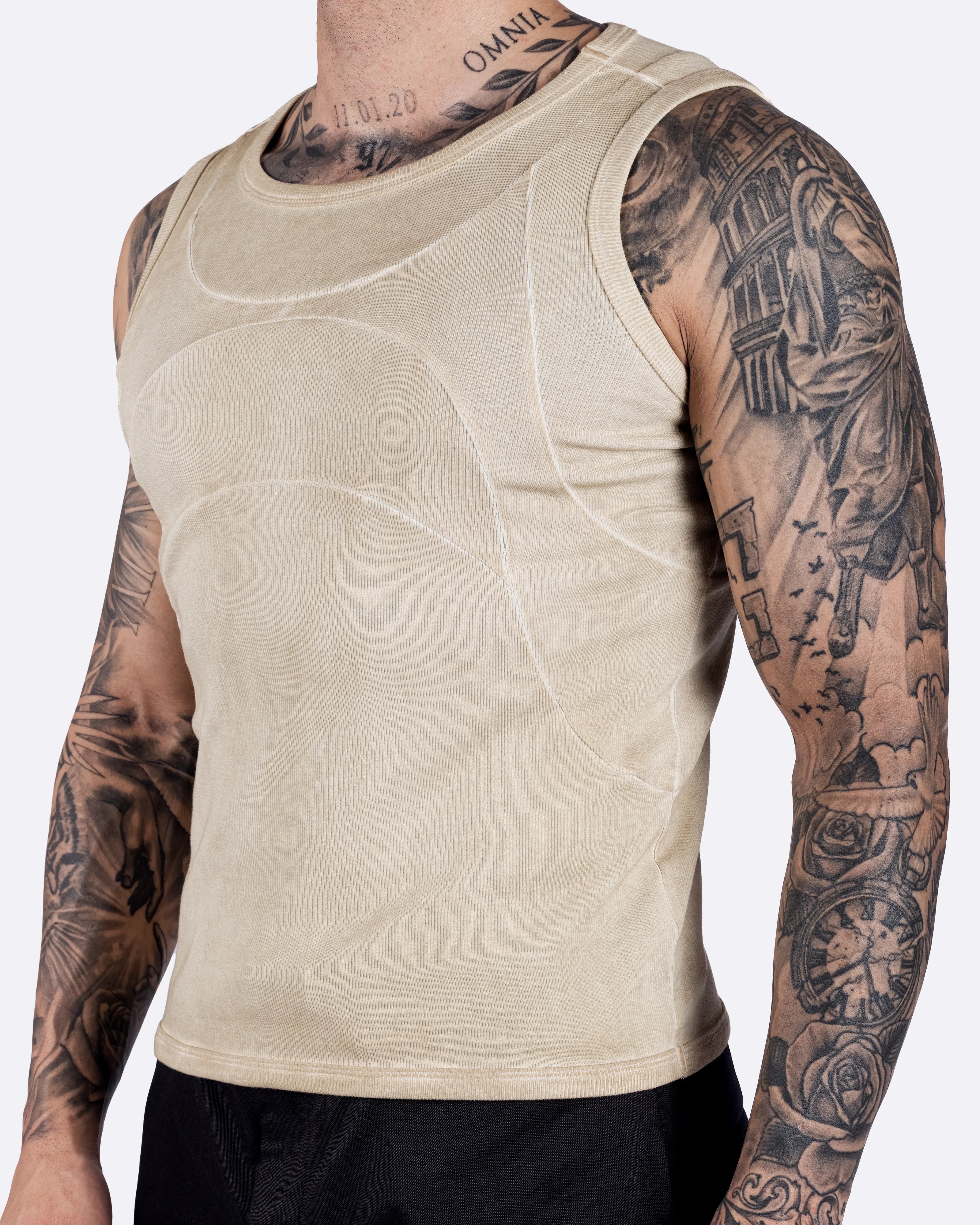 NEVERLOSEFACE SABBIA TANKTOP VINTAGE CREME