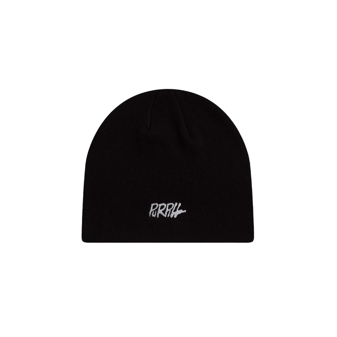PURPILL BEANIE EMBROIDERY BLACK