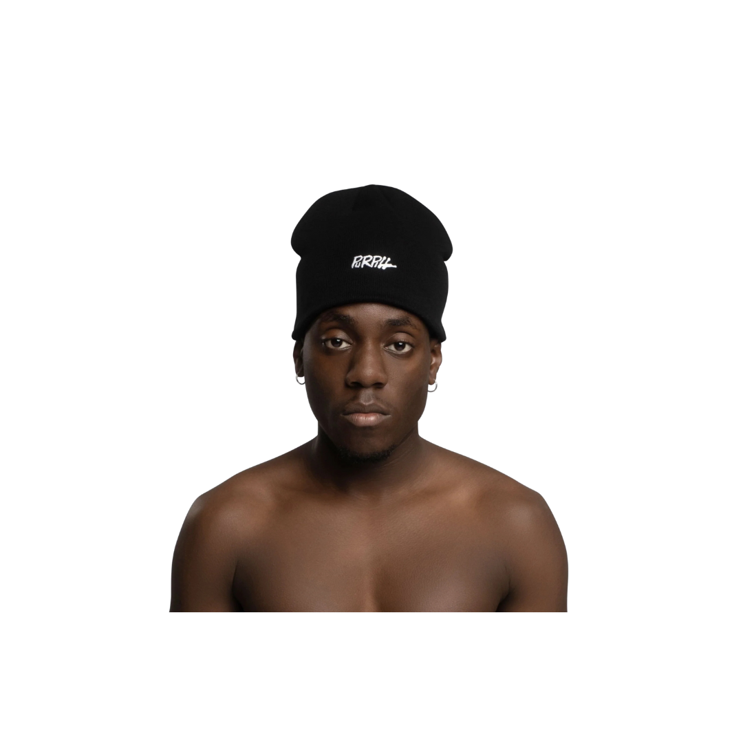 PURPILL BEANIE EMBROIDERY BLACK