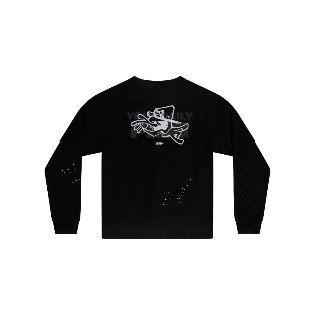PURPILL PLUG LONGSLEEVE WASHED BLACK