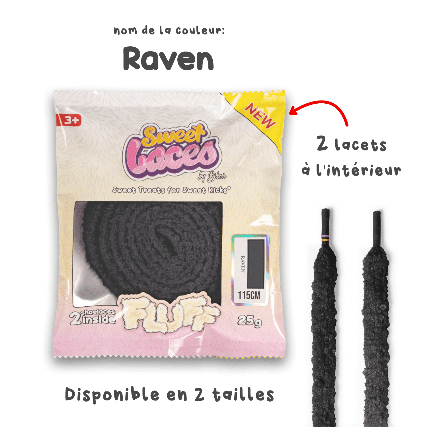 SWEET LACES FLUFFY RAVEN