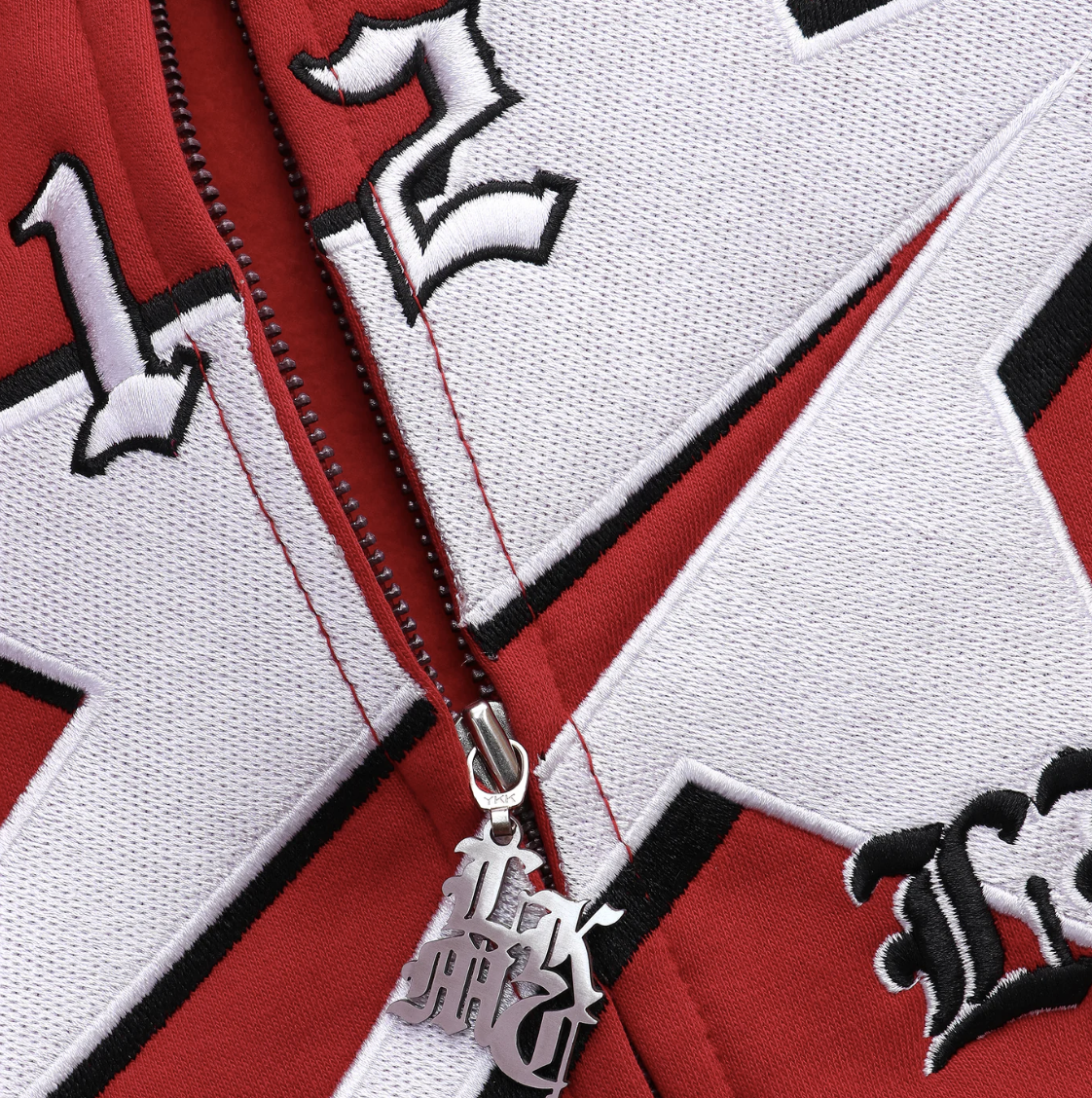 LUKAMACHAIN STARBOY RED FULL ZIP HOODIE