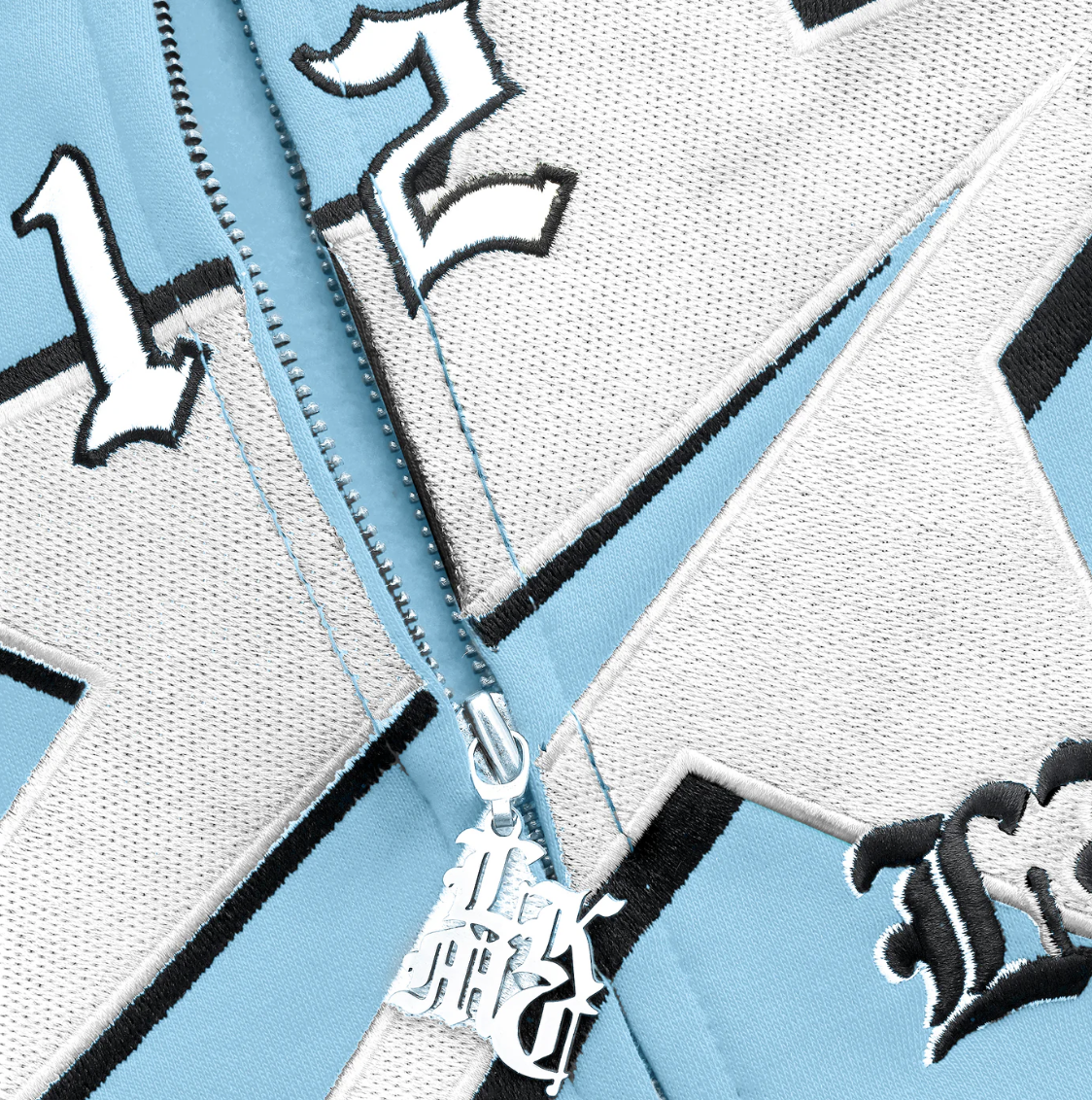 LUKAMACHAIN STARBOY BLUE FULL ZIP HOODIE