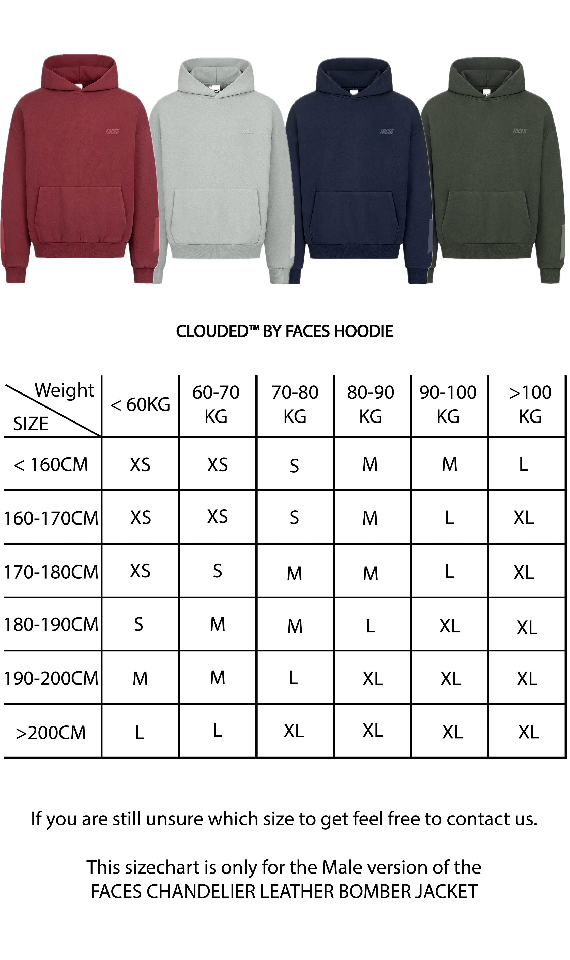 FACES CLOUDED HOODIE FROSTED GREEN