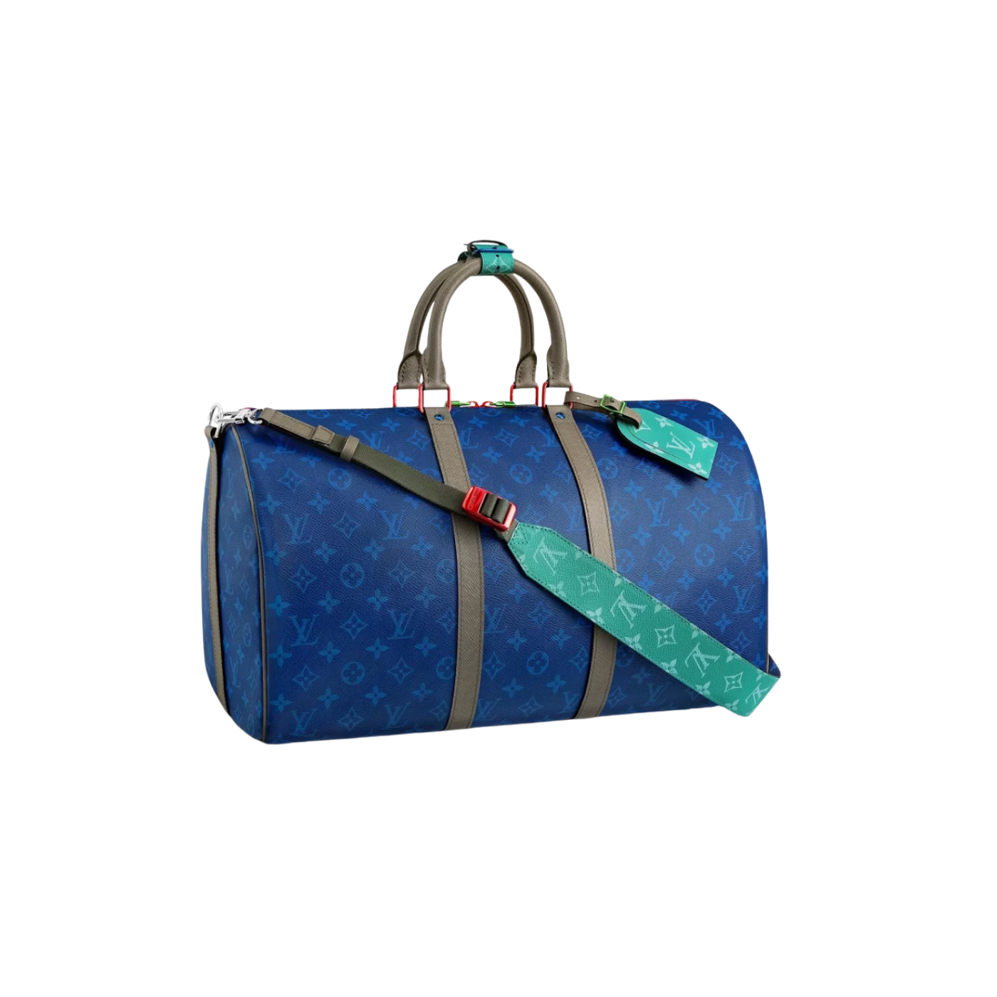 LOUIS VUITTON KEEPALL BANDOULIÈRE MONOGRAM OUTDOOR 45 BLEU PACIFIQUE