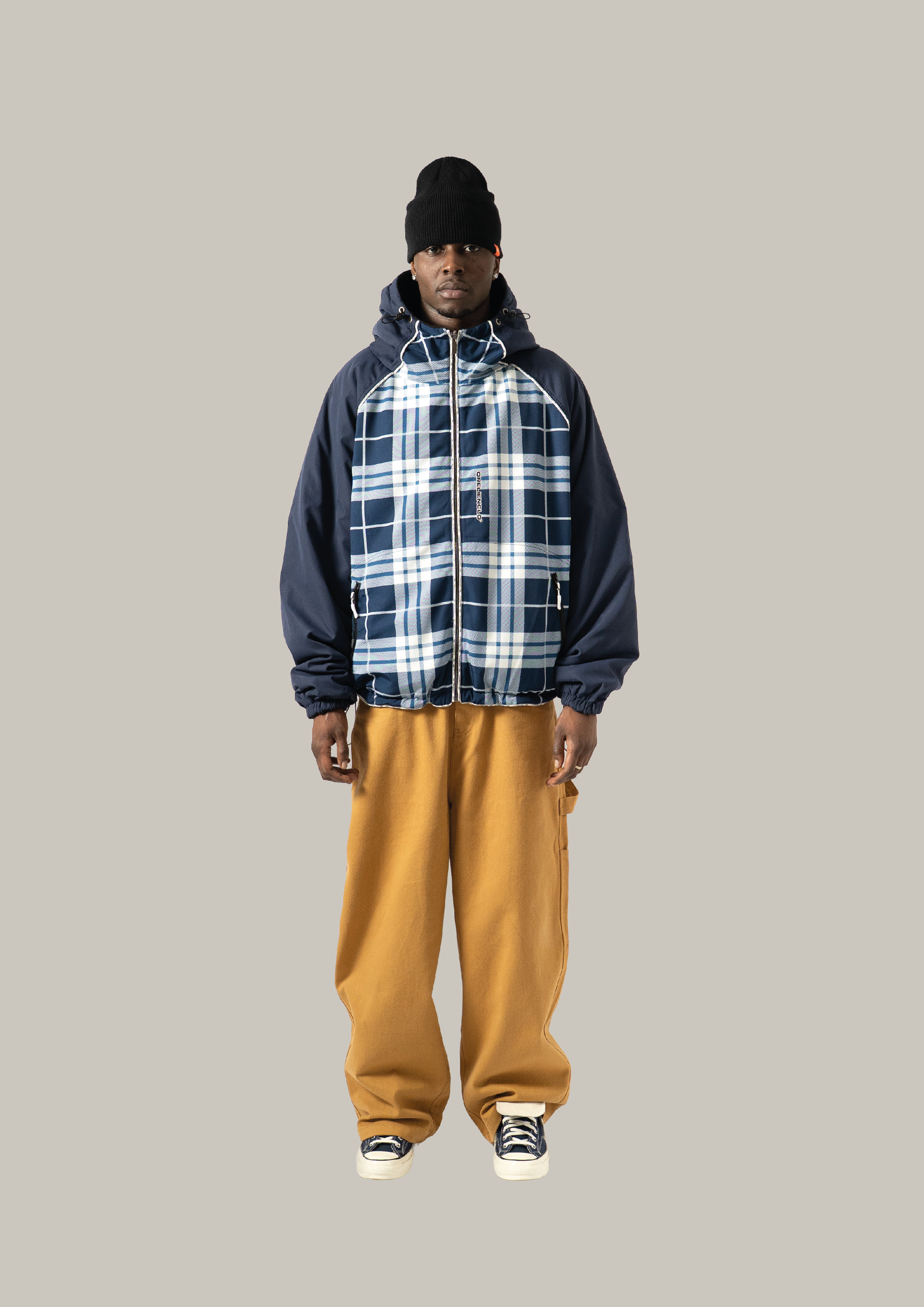 ORELIEN REVERSED PLAID/FLEECE JACKET