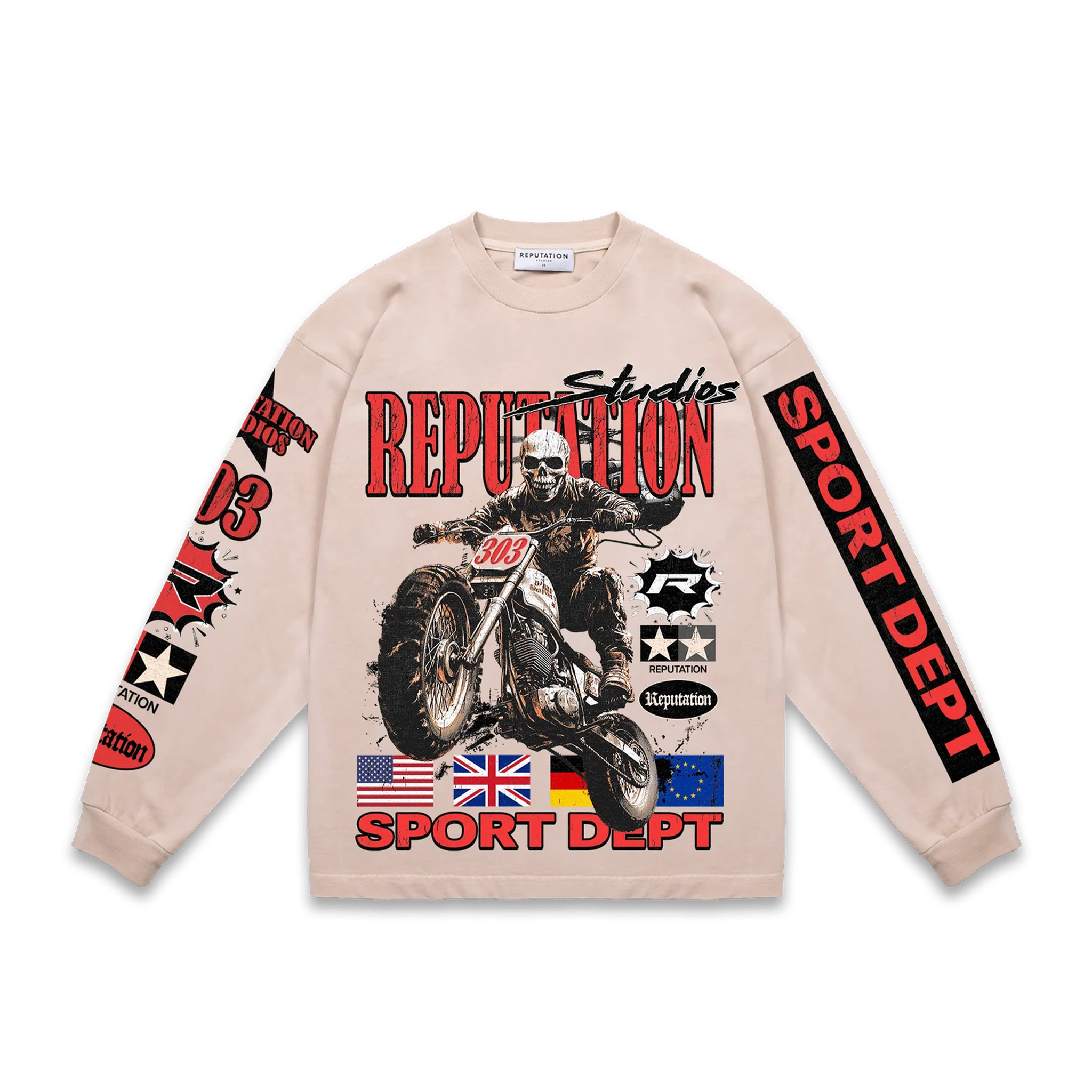 T-SHIRT À MANCHES LONGUES GHOST RIDER DE RÉPUTATION