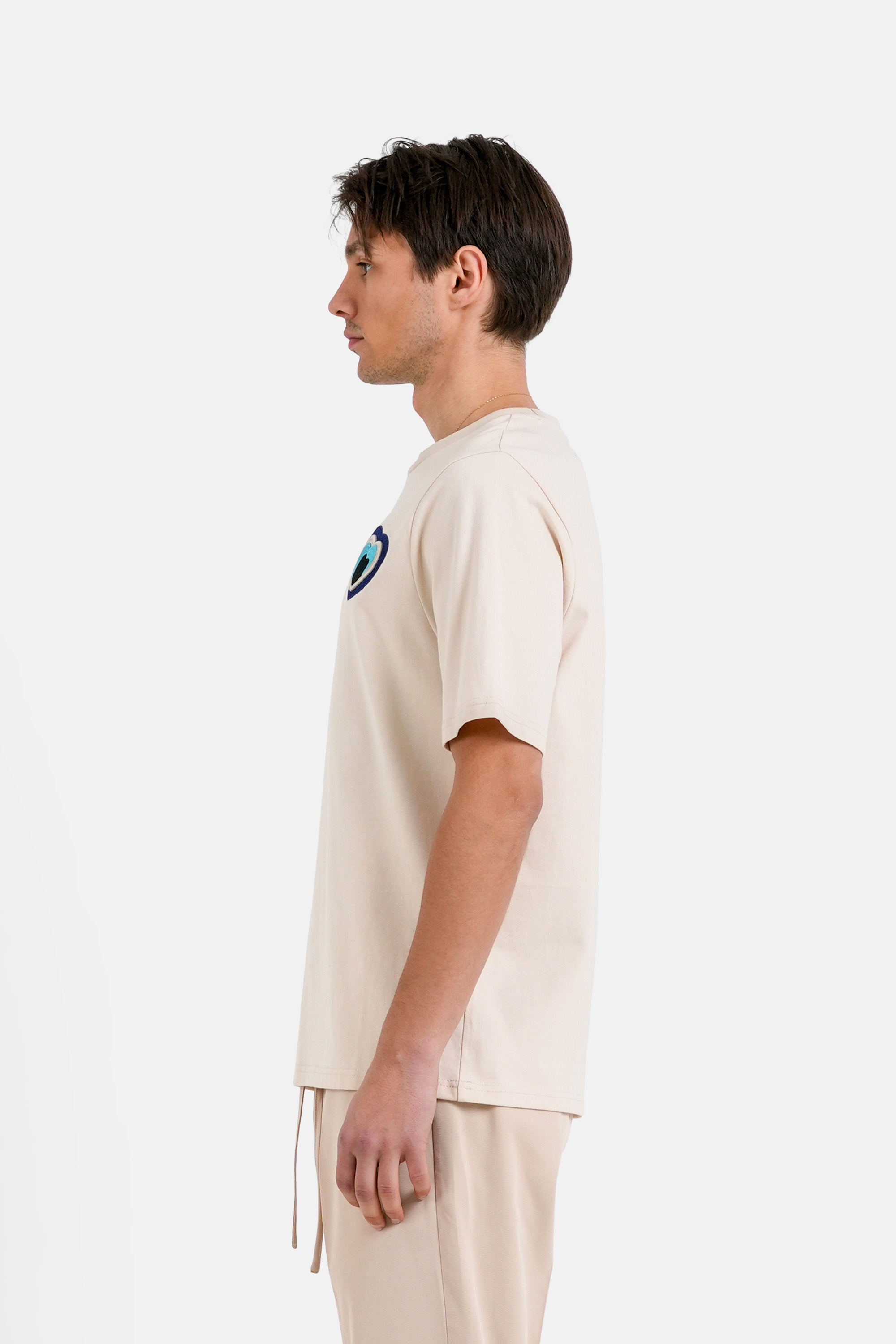 SIXTH JUNE HEART PATCH SS T-SHIRT BEIGE