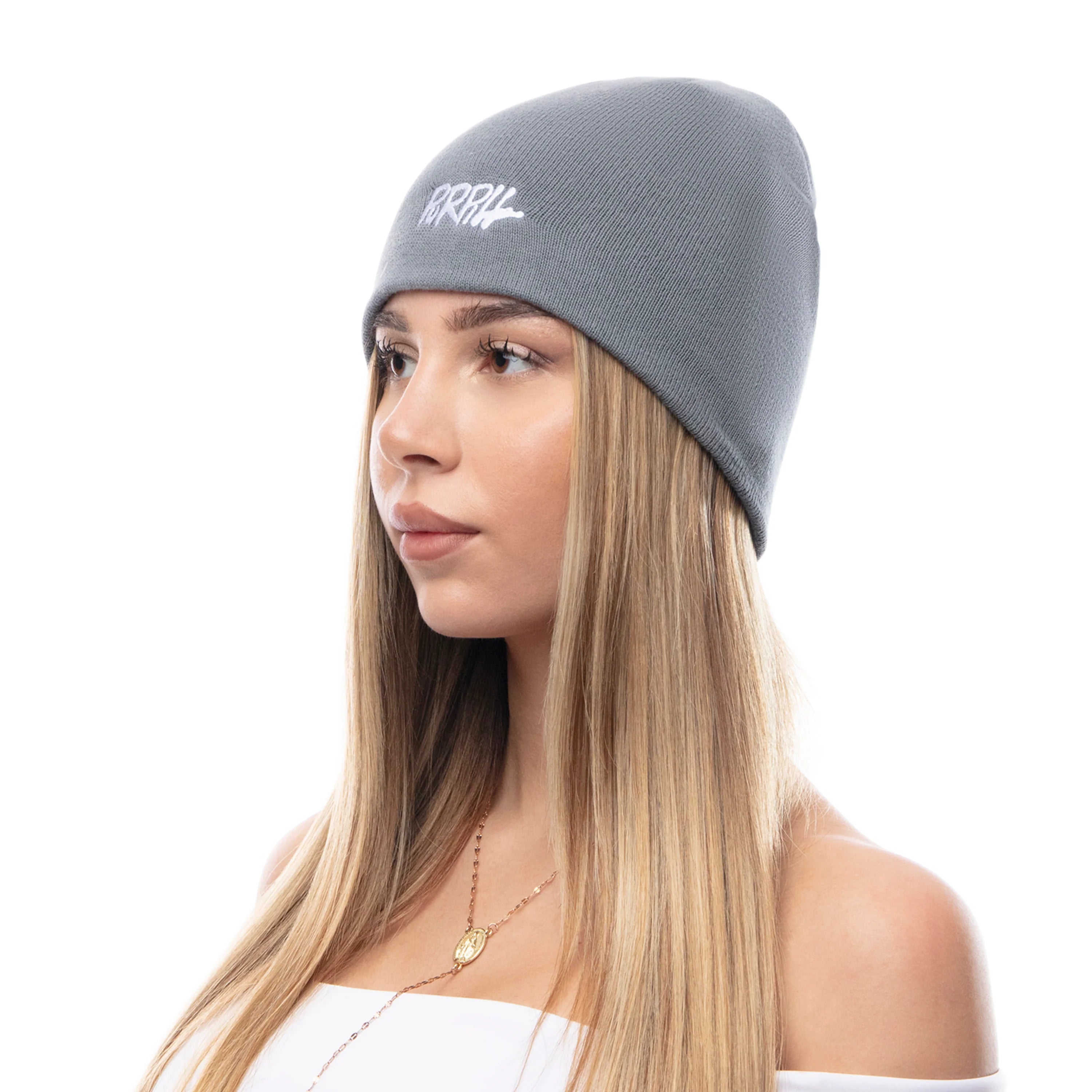 PURPILL EMBROIDERY BEANIE GREY
