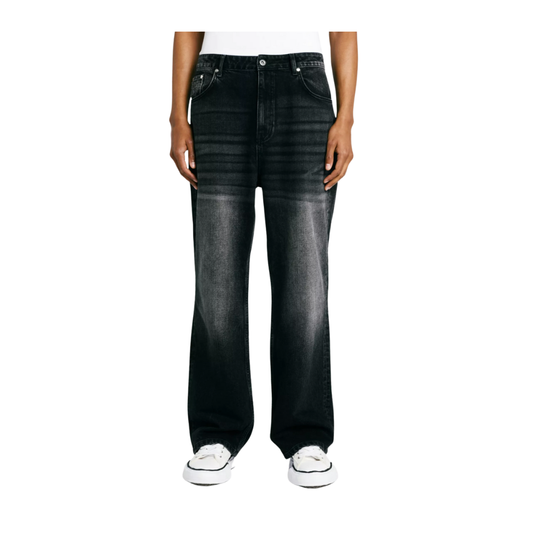 LEVTIC DOUBLE POCKET JEANS - WASHED BLACK