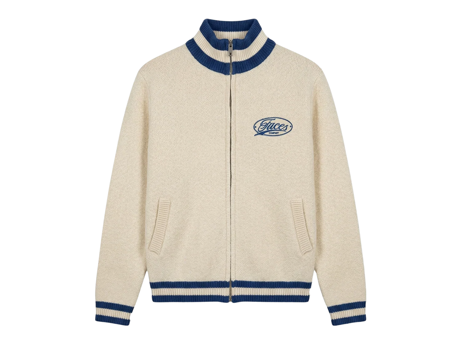 FACES KNIT ZIPPER I OFF WHITE