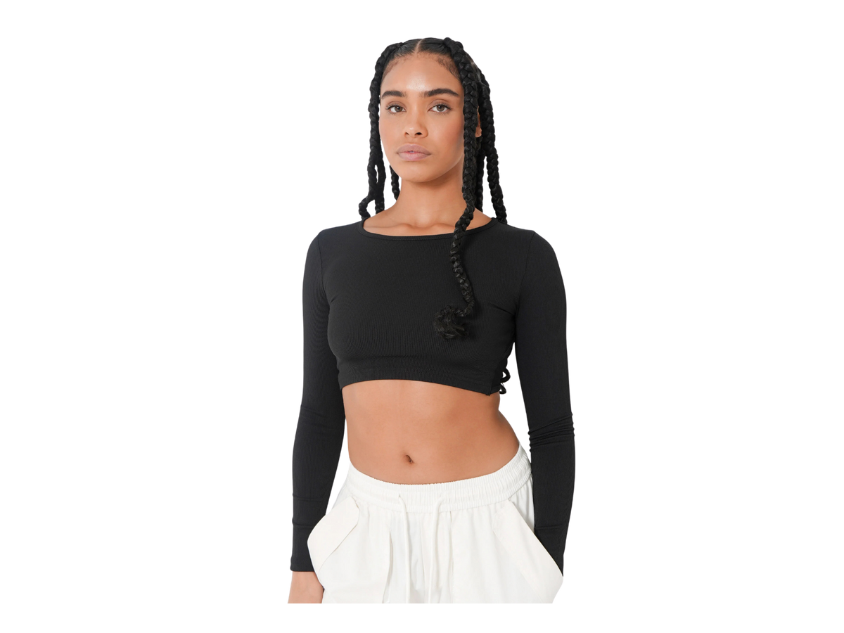 HAUT COURT EN MAILLE BICOLORE FEMME SIXTH JUNE NOIR