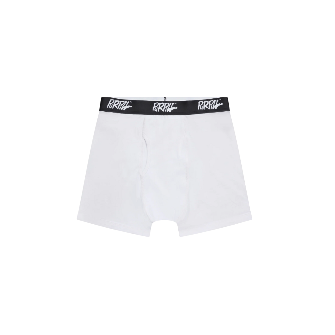 PURPILL MAIN LOGO BOXER BRIEFS - WHITE