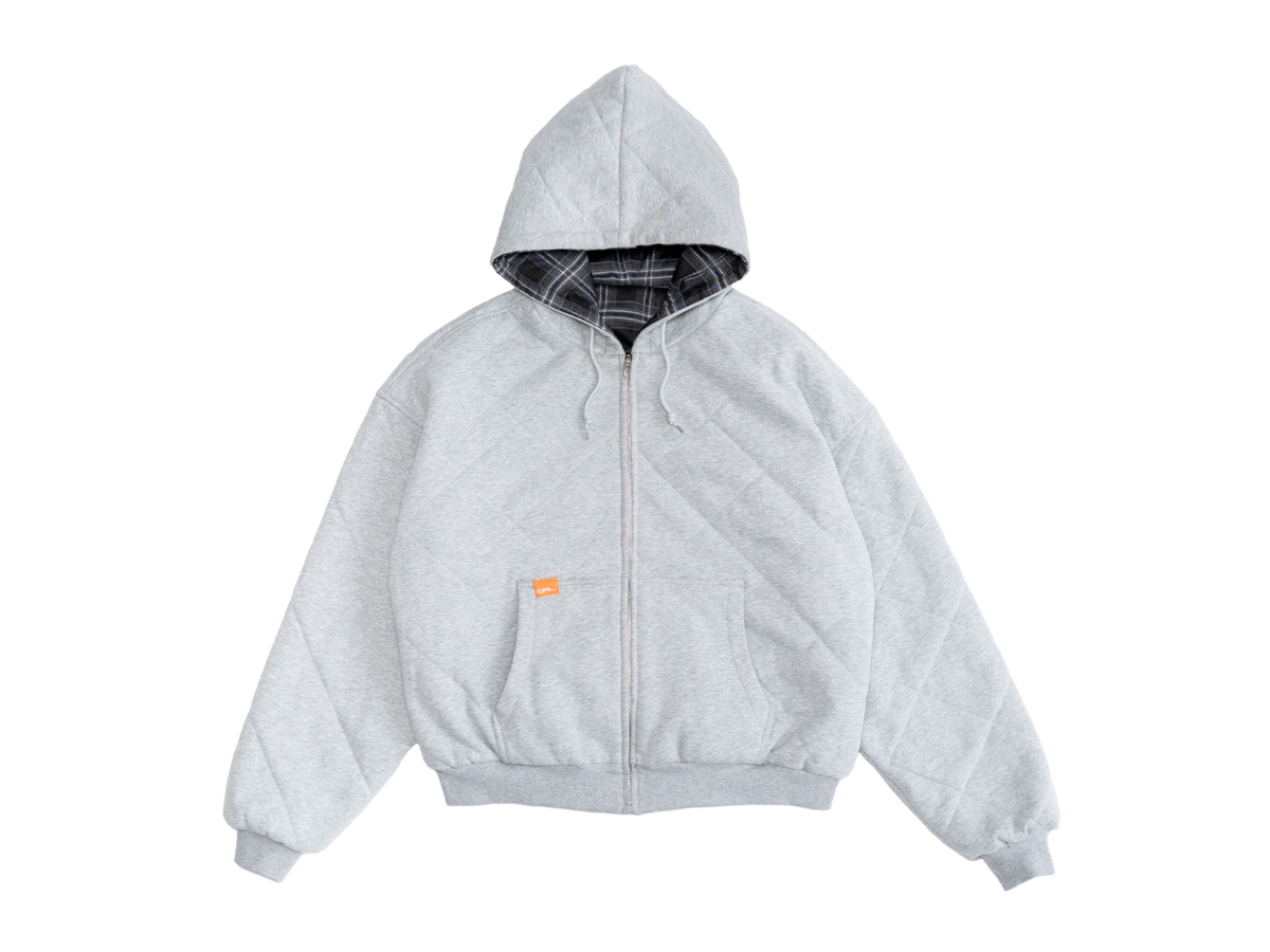 ORELIEN REVERSIBLE QUUILTED/FLANNEL ZIP HOODIE