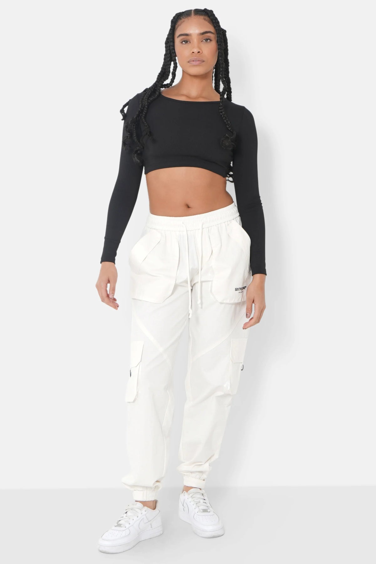 HAUT COURT EN MAILLE BICOLORE FEMME SIXTH JUNE NOIR