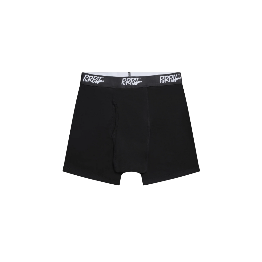 PURPILL MAIN LOGO BOXER BRIEFS - BLACK