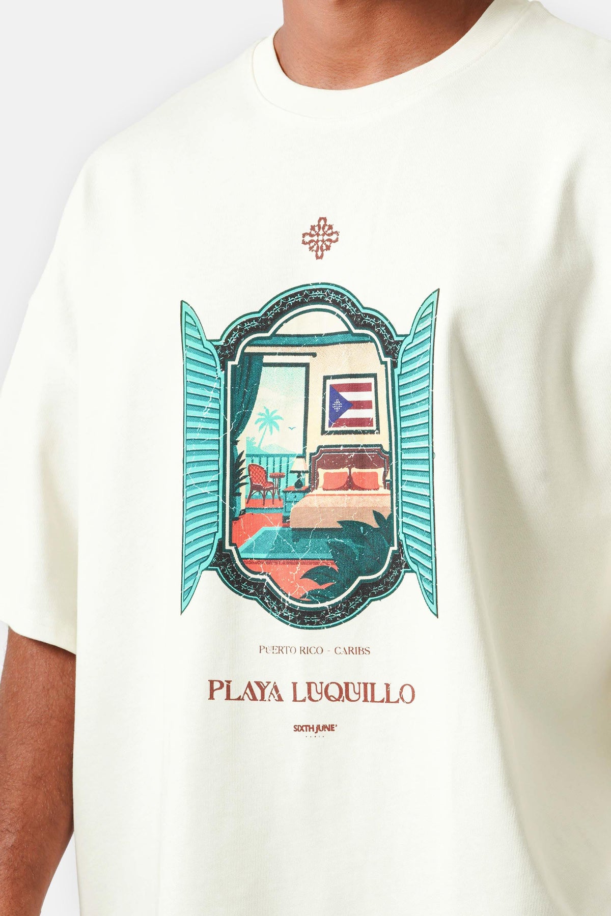 SIXTH JUNE PLAYA LUQUILLO PRINTED S/S T-SHIRT WHITE