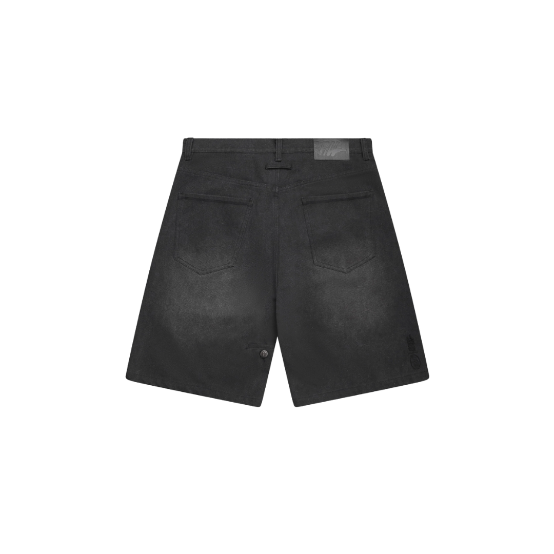 PURPILL WAVECUT DENIM SHORTS STONE