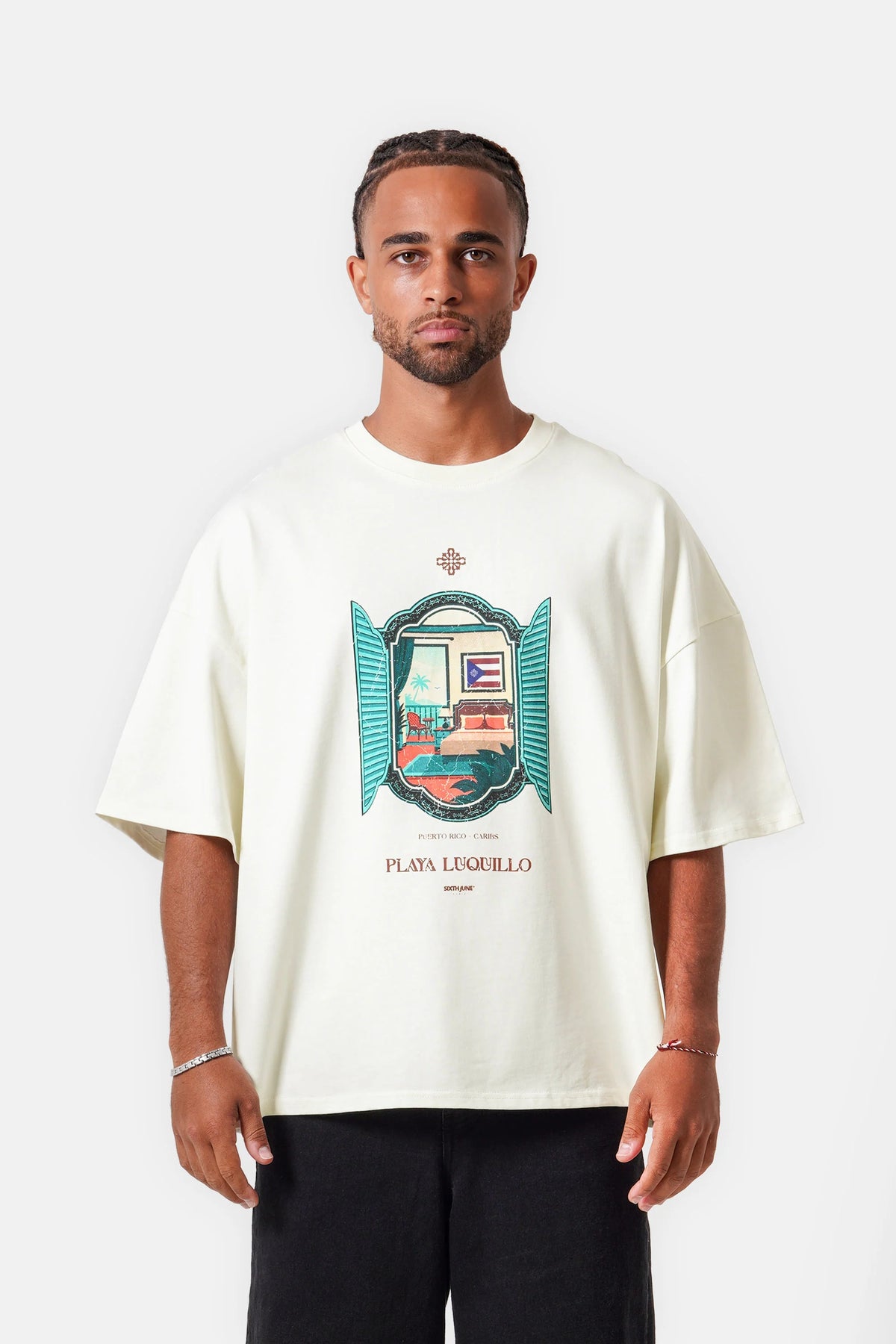 SIXTH JUNE PLAYA LUQUILLO PRINTED S/S T-SHIRT WHITE
