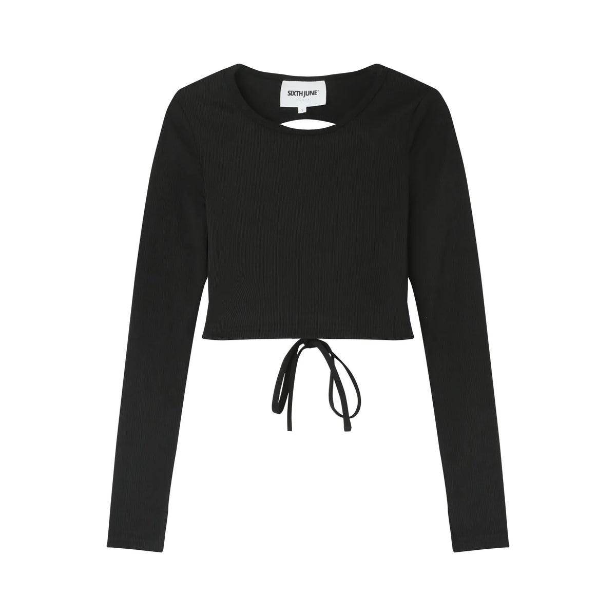HAUT COURT EN MAILLE BICOLORE FEMME SIXTH JUNE NOIR