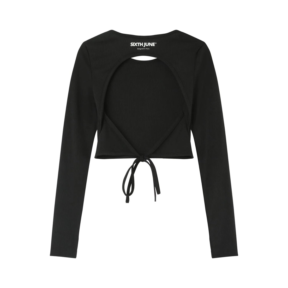 HAUT COURT EN MAILLE BICOLORE FEMME SIXTH JUNE NOIR